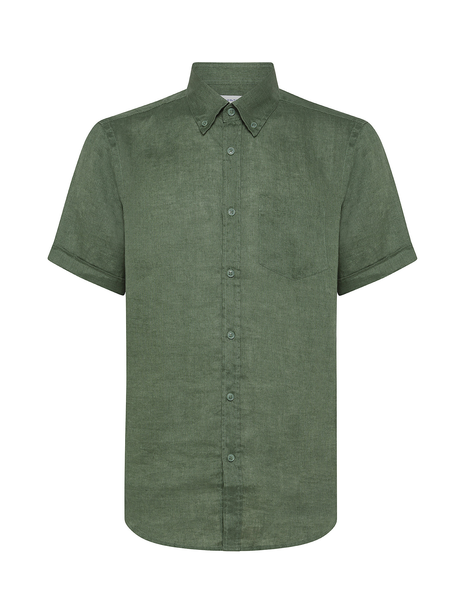 Luca D'Altieri - Regular fit shirt in pure linen, Green, large image number 0