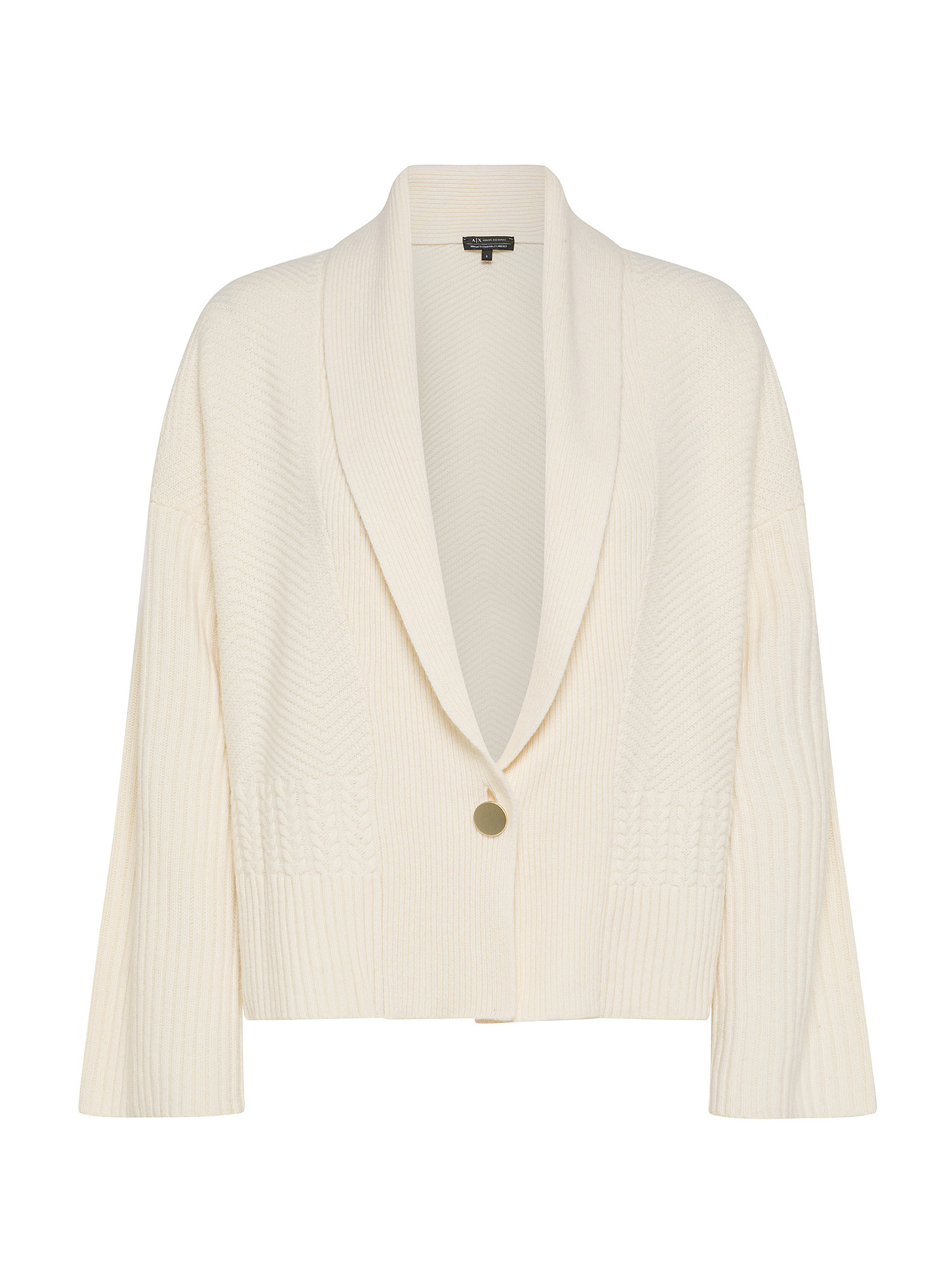 Armani Exchange - Cardigan in recycled wool blend, White, large image number 0