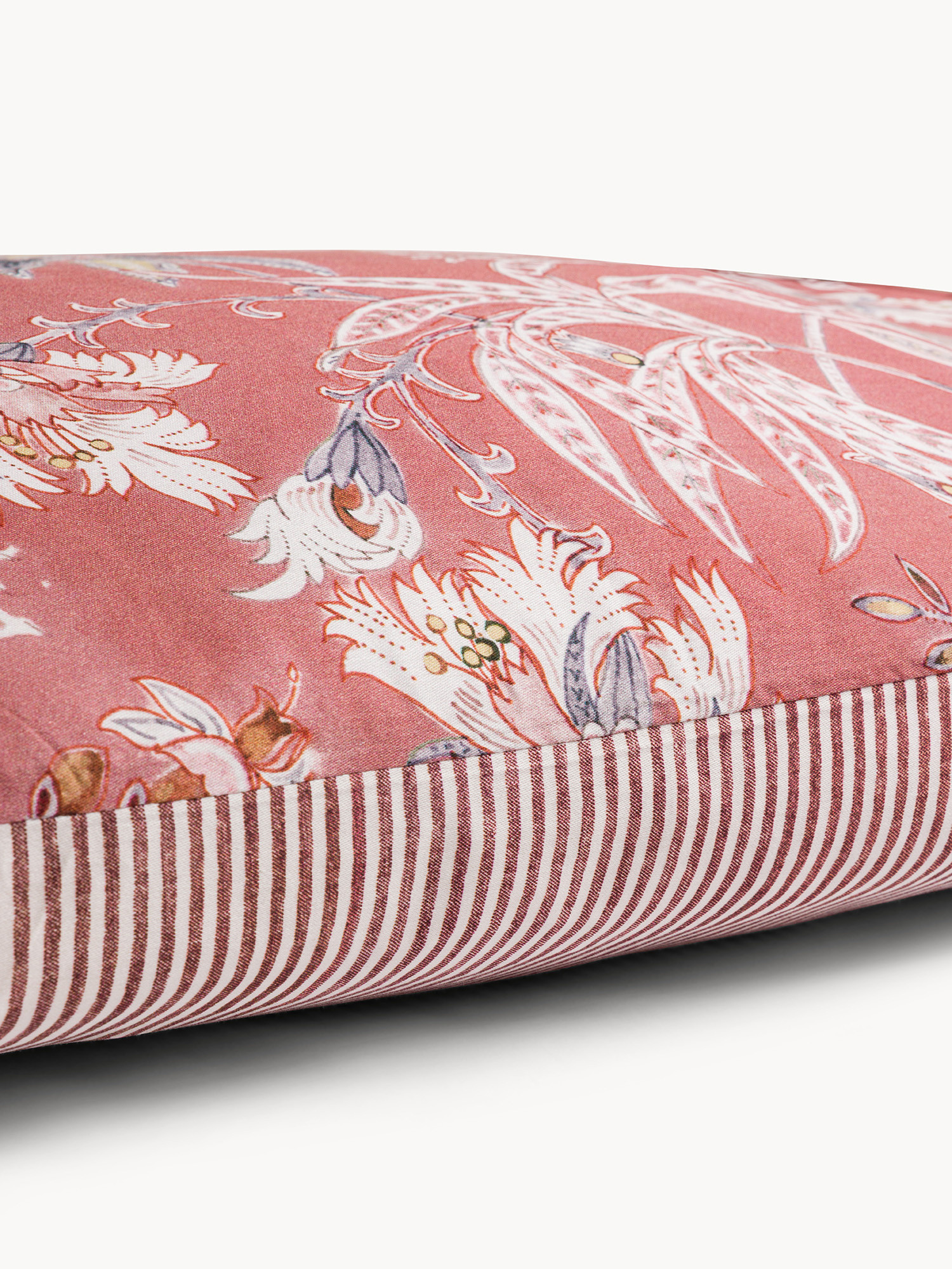Double-faced cotton sateen pillowcase, Antique Pink, large image number 1