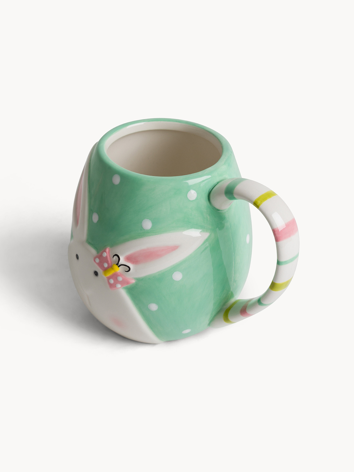 Rabbit decoration ceramic mug, Multicolor, large image number 1