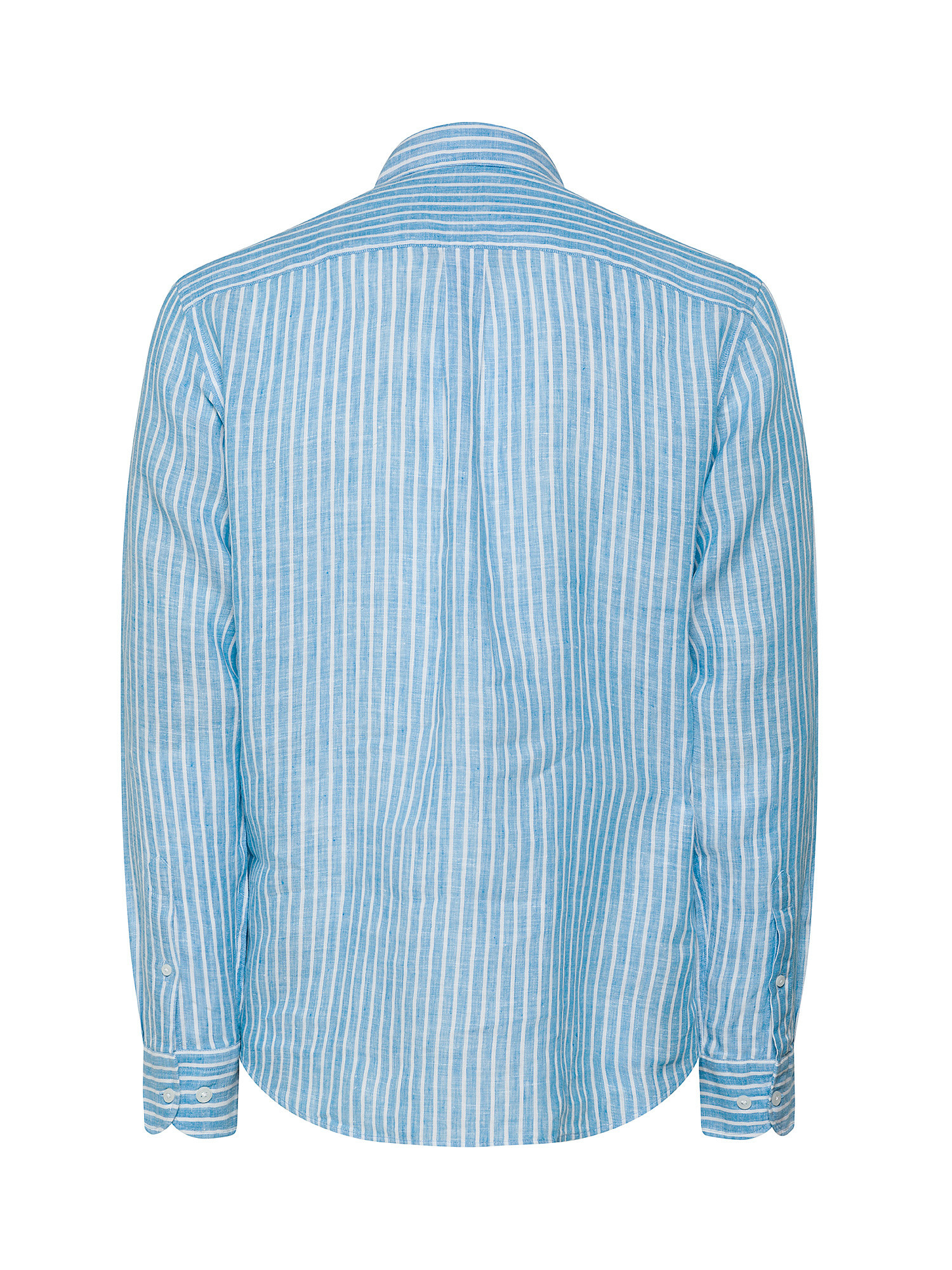 Luca D'Altieri - Camicia tailor fit in puro lino, Azzurro turchese, large image number 1