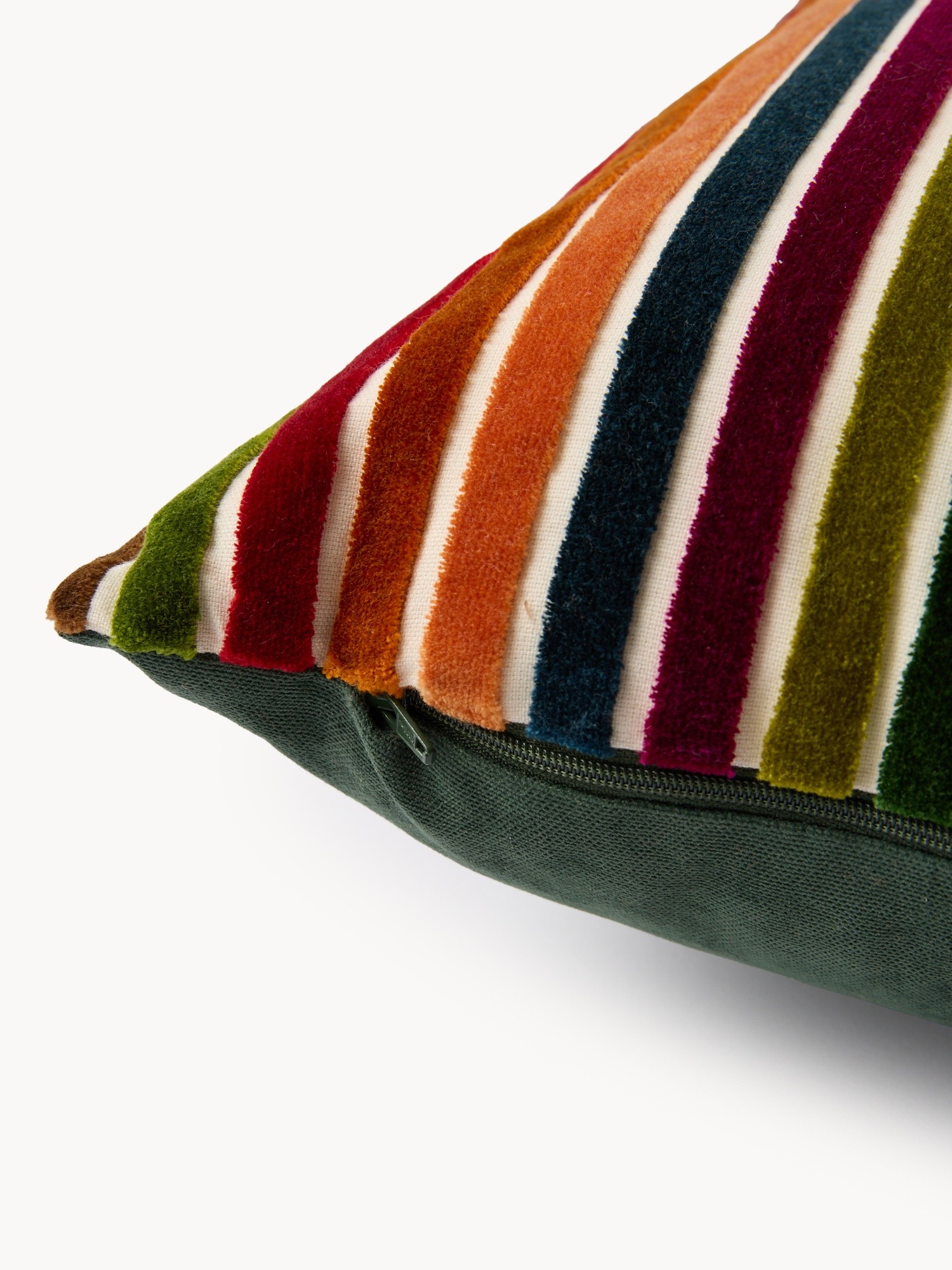 43x43 cm cushion in striped jacquard velvet, Multicolor, large image number 4