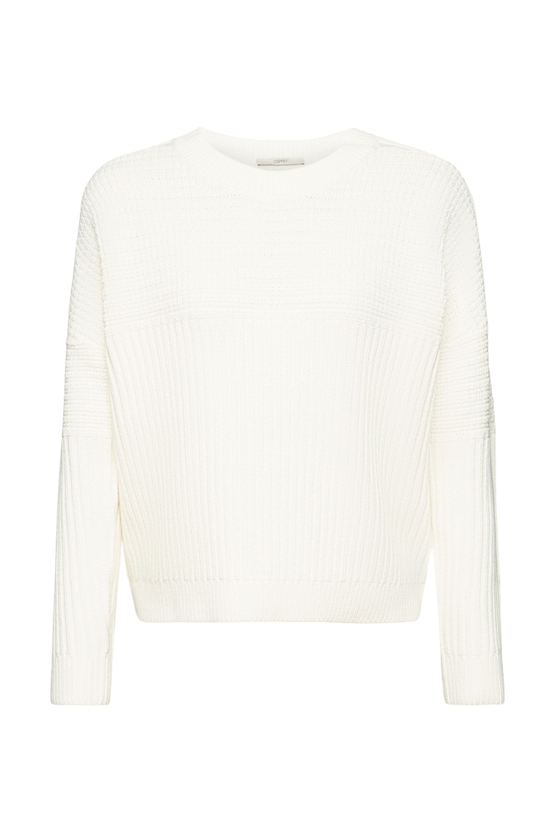 Esprit - Pullover in maglia chunky in misto cotone, Bianco, large image number 0