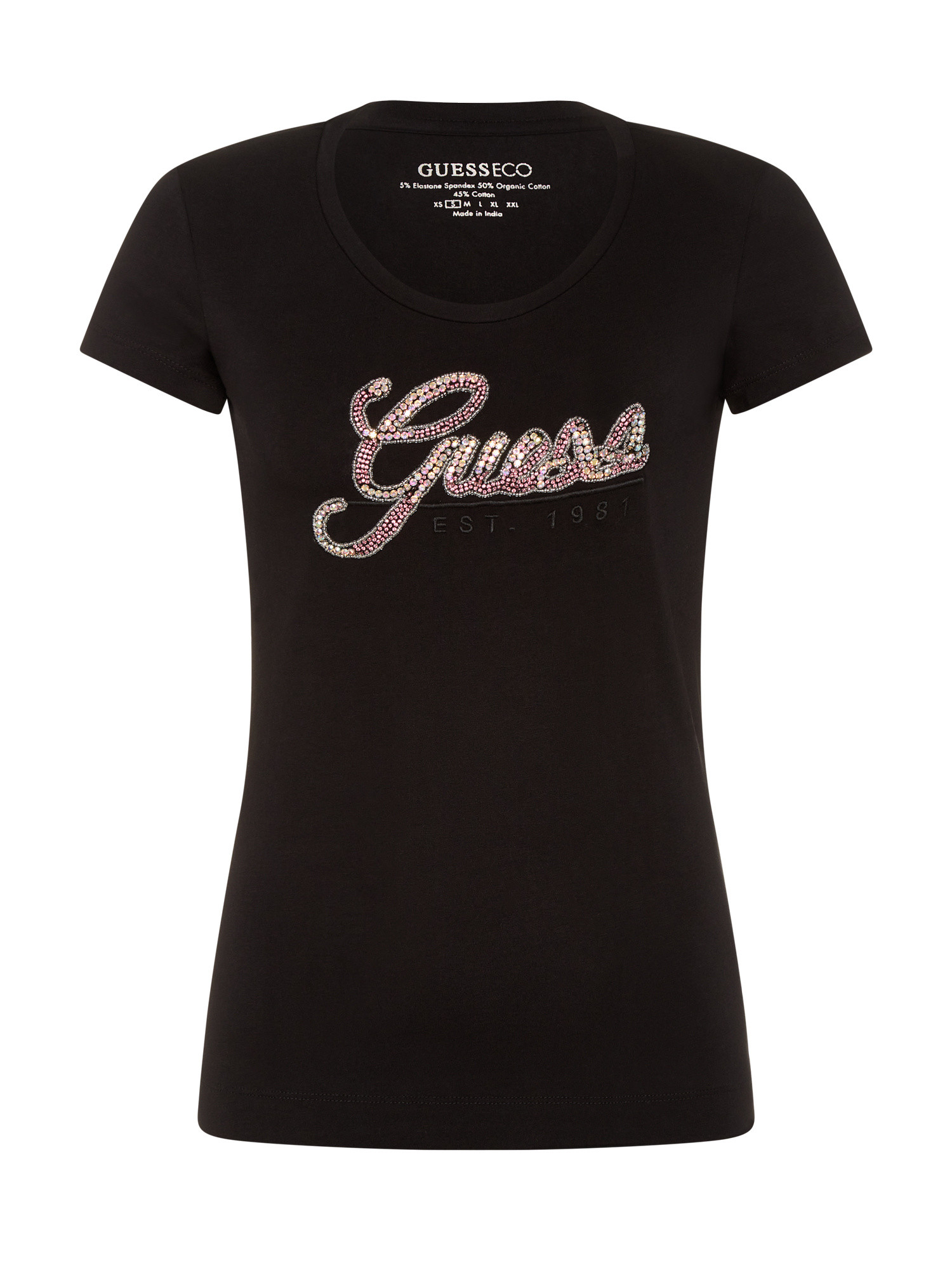 Guess - T-shirt con logo, Nero, large image number 0