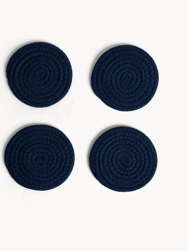 Set di 4 sottobicchieri in tessuto intrecciato