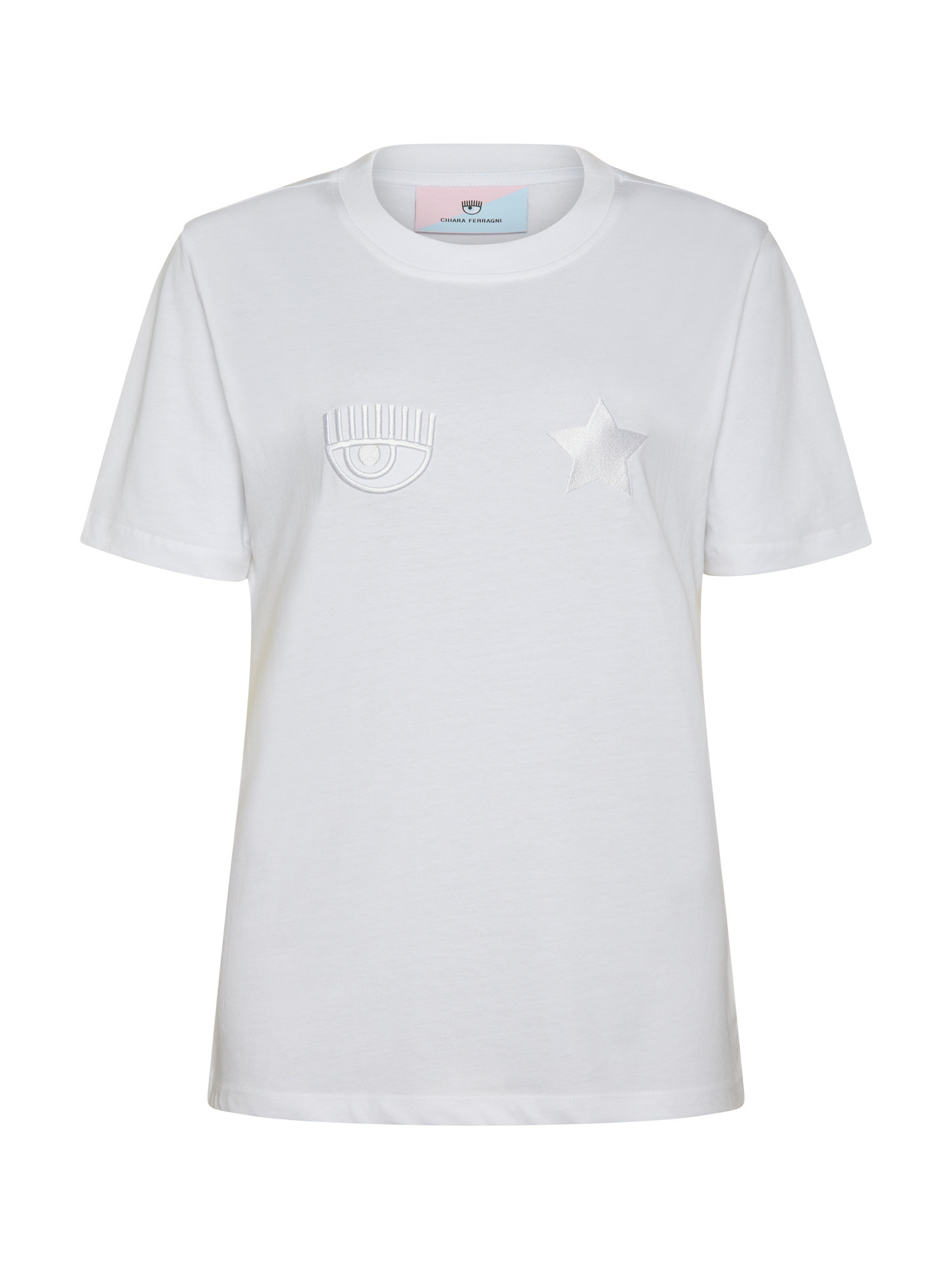 Chiara Ferragni - Embroidered logo T-shirt, White, large image number 0