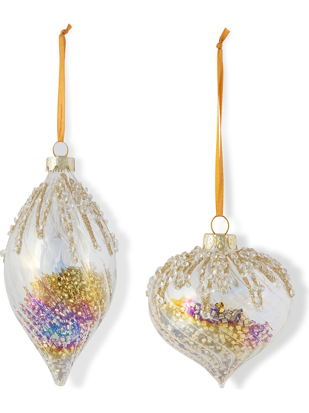 Addobbo albero in vetro decorato a mano