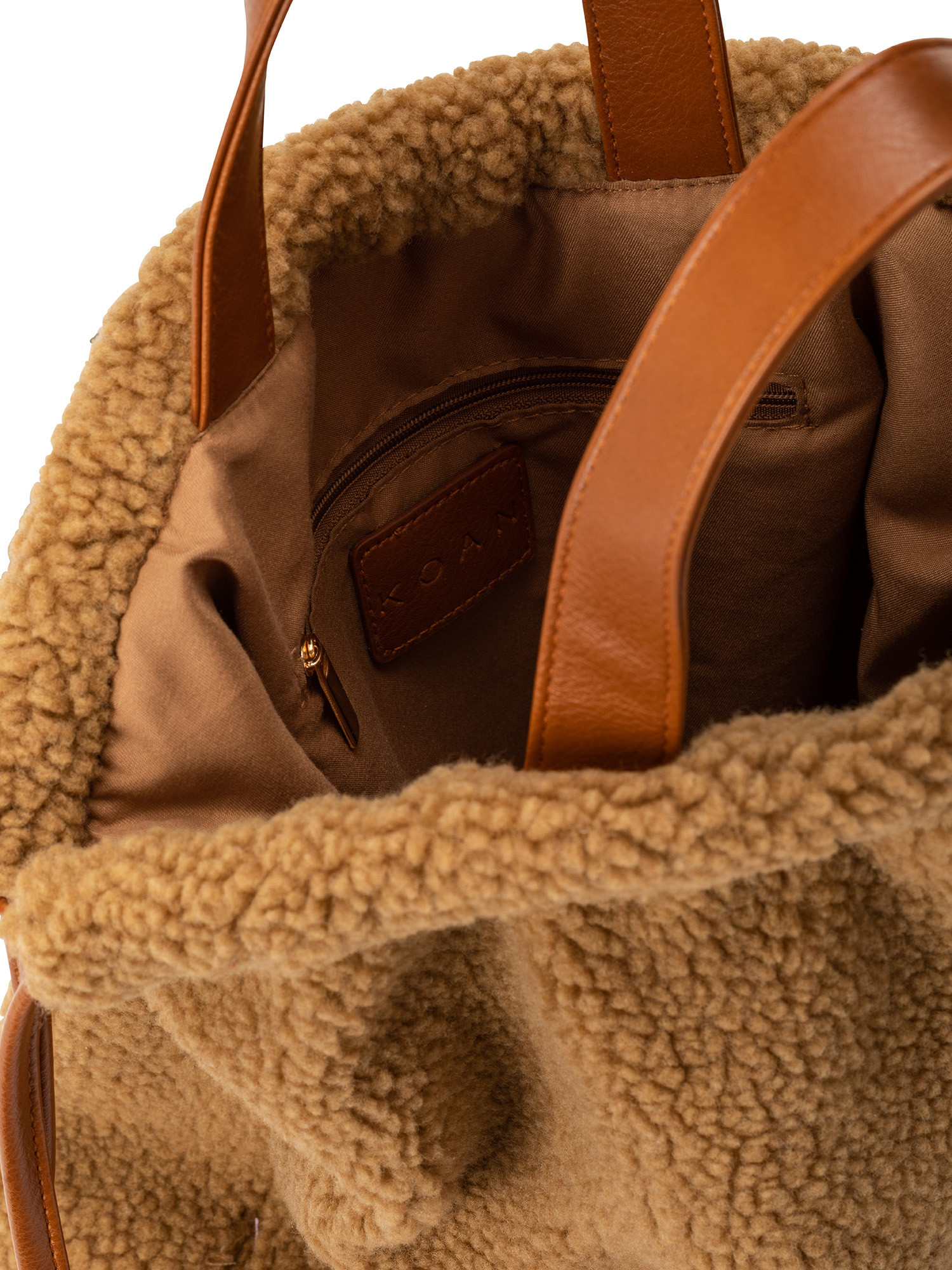 Koan - Faux fur backpack, Hazelnut Brown, large image number 2
