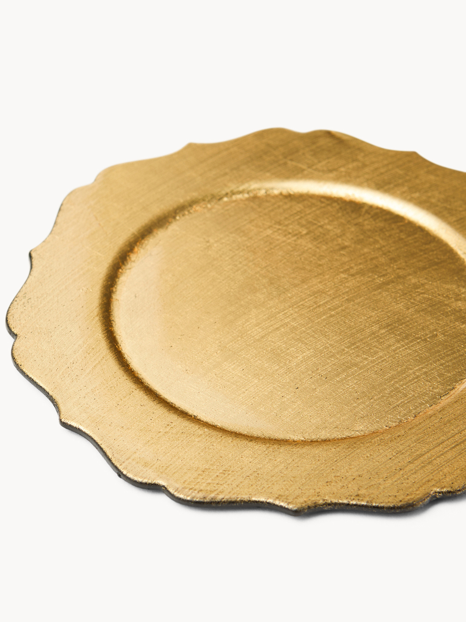 Set 4 sottobicchieri bordo ondulato, Oro, large image number 1