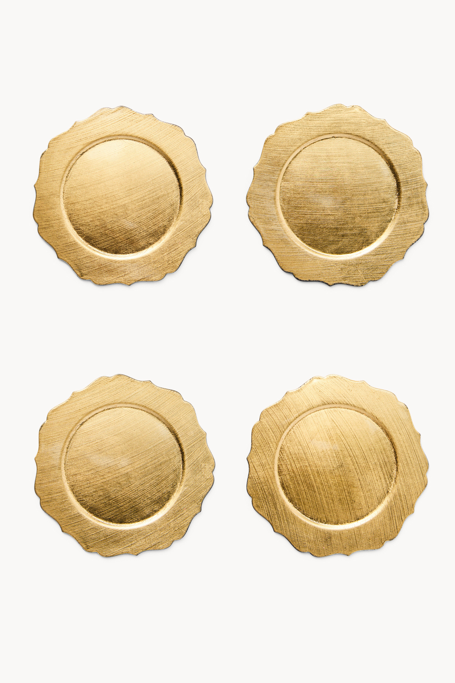 Set 4 sottobicchieri bordo ondulato, Oro, large image number 0