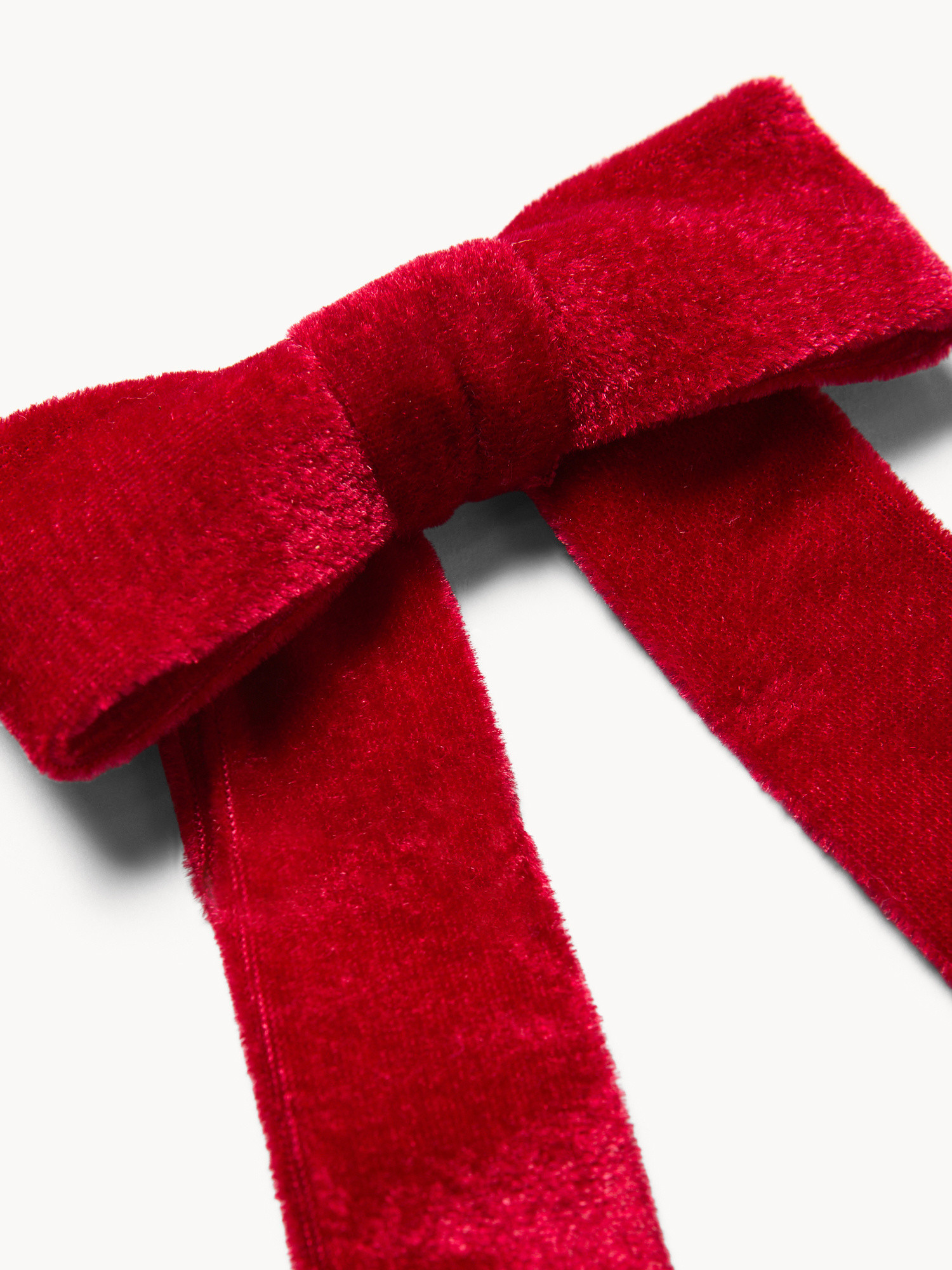 Fiocco in velluto con clip, Rosso, large image number 1