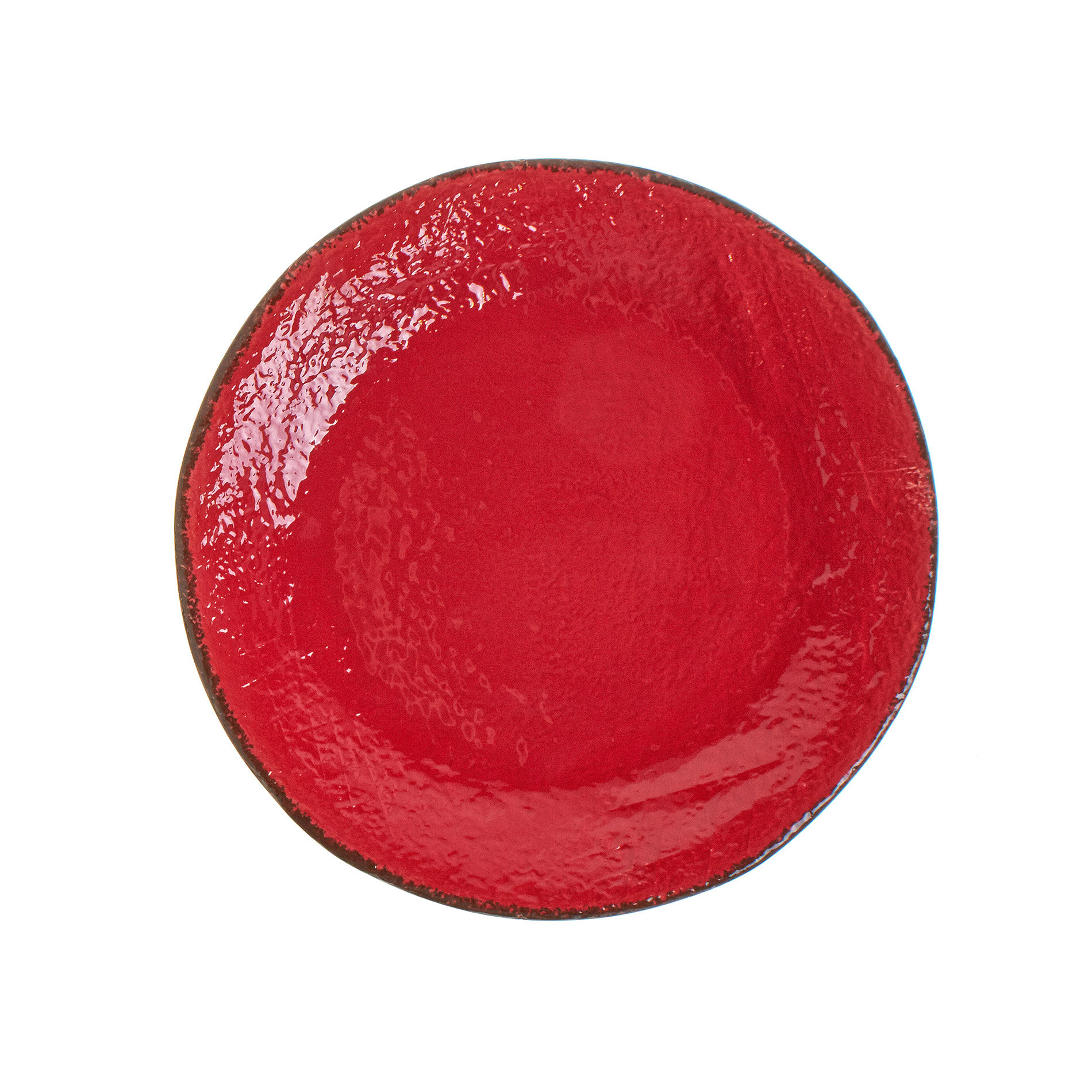 Piatto piano ceramica artigianale Preta, Rosso, large image number 0
