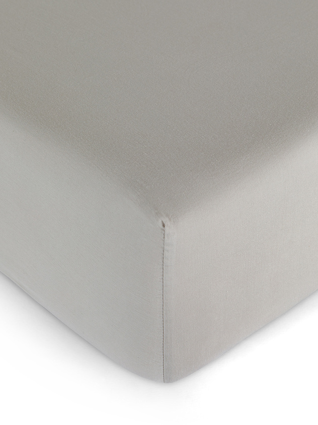 Zefiro solid color cotton satin fitted sheet