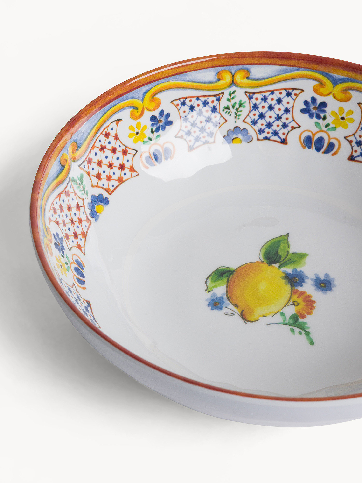 Lemon-decorated melamine soup plate, Multicolor, large image number 1