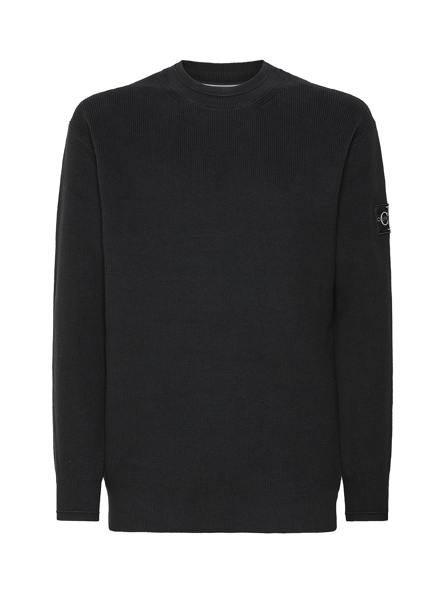 Calvin Klein Jeans -  Ribbed pullover in cotton, Black, large image number 0
