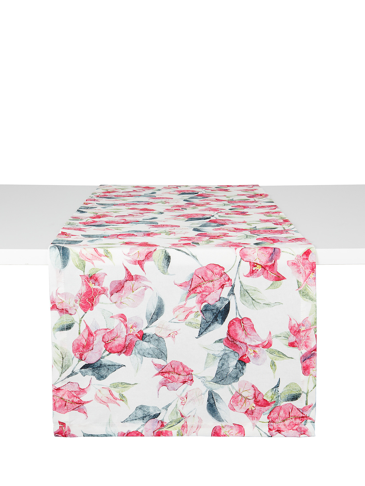 100% cotton table runner with floral print, Light Pink, large image number 0