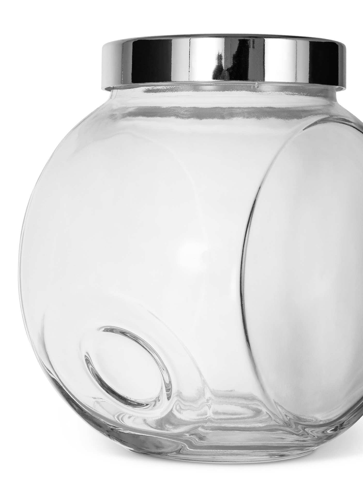 Glass jar with steel cap, Transparent, large image number 1