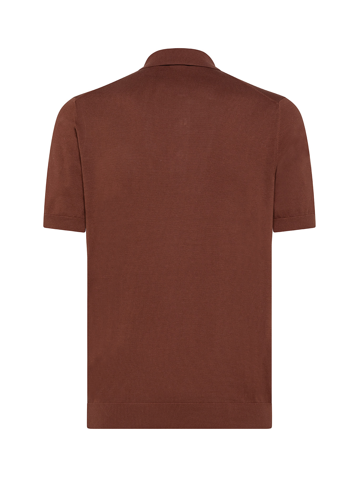 Cotton knit polo shirt, Hazelnut Brown, large image number 1