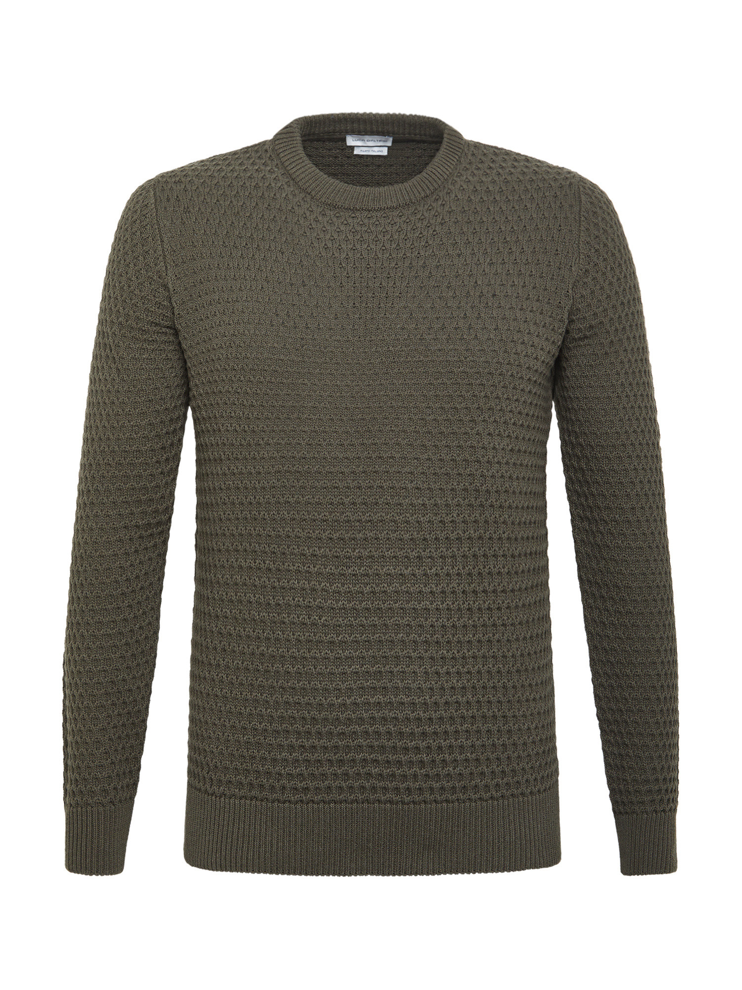 Luca D'Altieri - Eco-friendly cotton crew neck sweater, Green, large image number 0