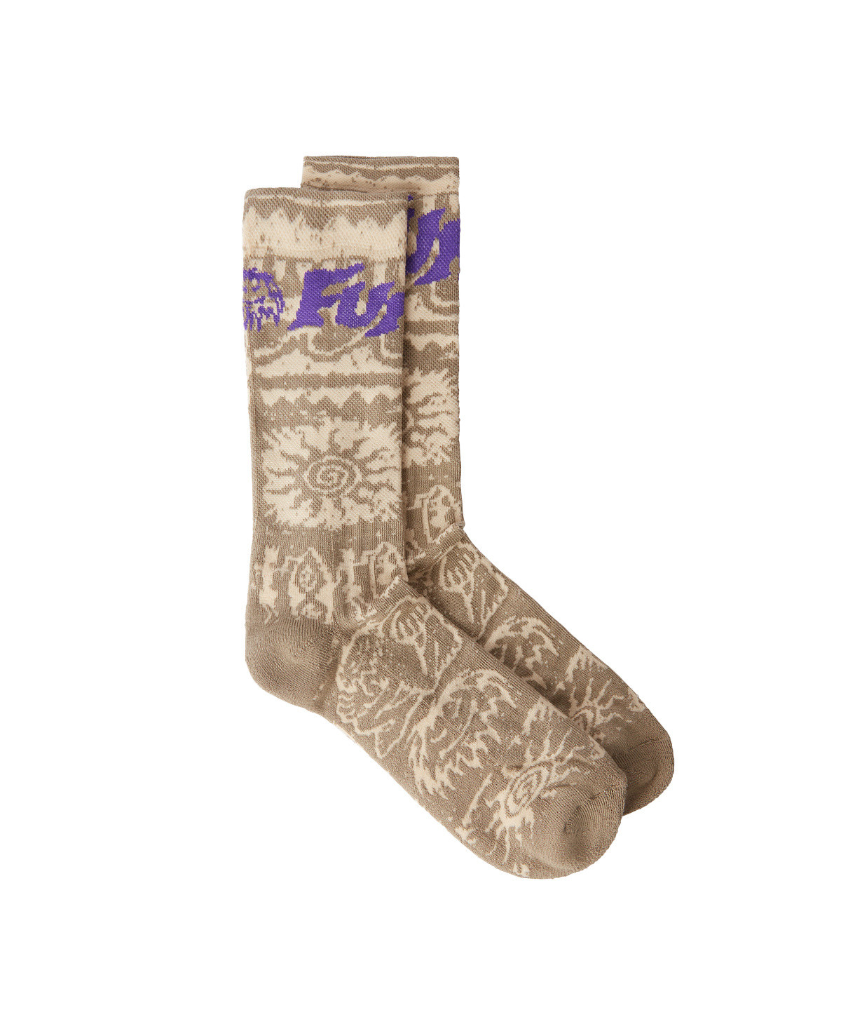 Funky - Tribal pattern socks, Beige, large image number 0