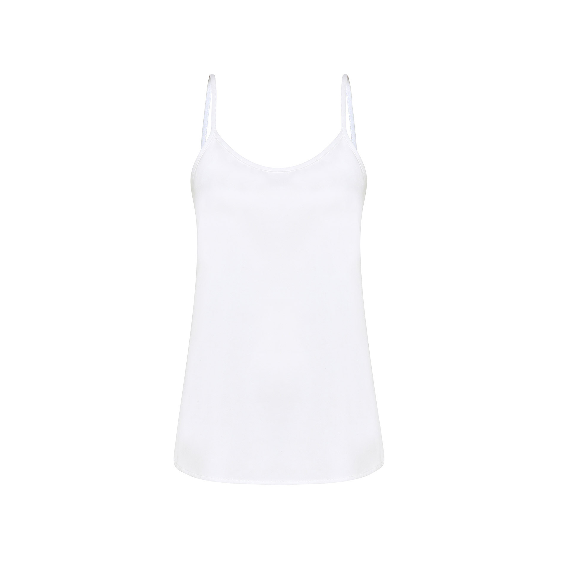 Solid color cotton satin tank top, White, large image number 0