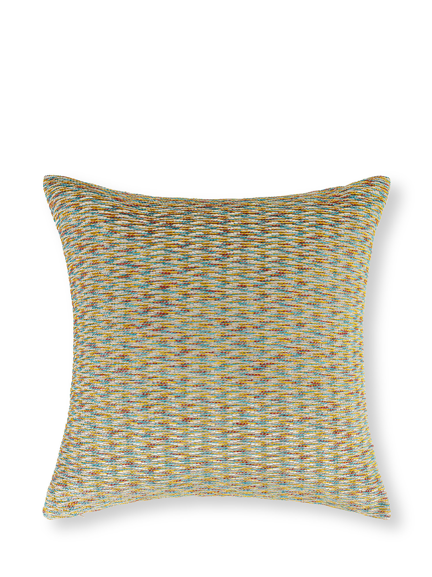 Jacquard cushion with interweaving motif 45x45cm, Yellow, large image number 0
