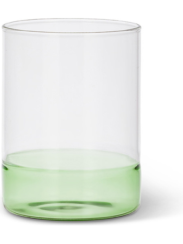 Glass tumbler with colored base