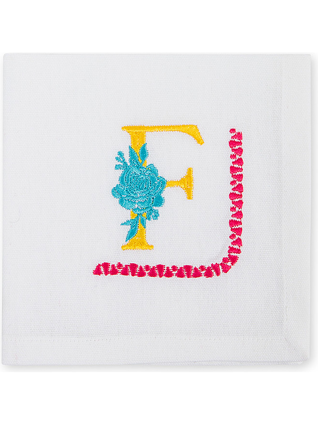 Pure cotton napkin with letter F embroidery