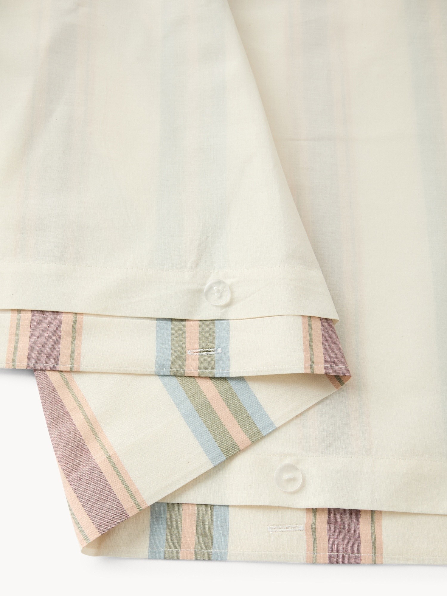 Pure Cotton Yarn-Dyed Striped Duvet Cover Set - Discounted Price, Multicolor, large image number 1