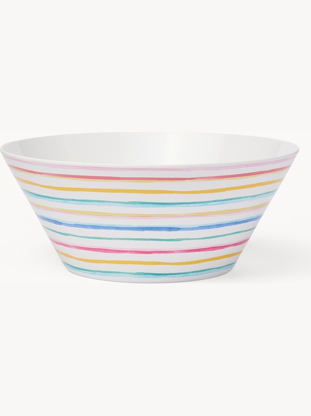Striped melamine salad bowl - Discounted price