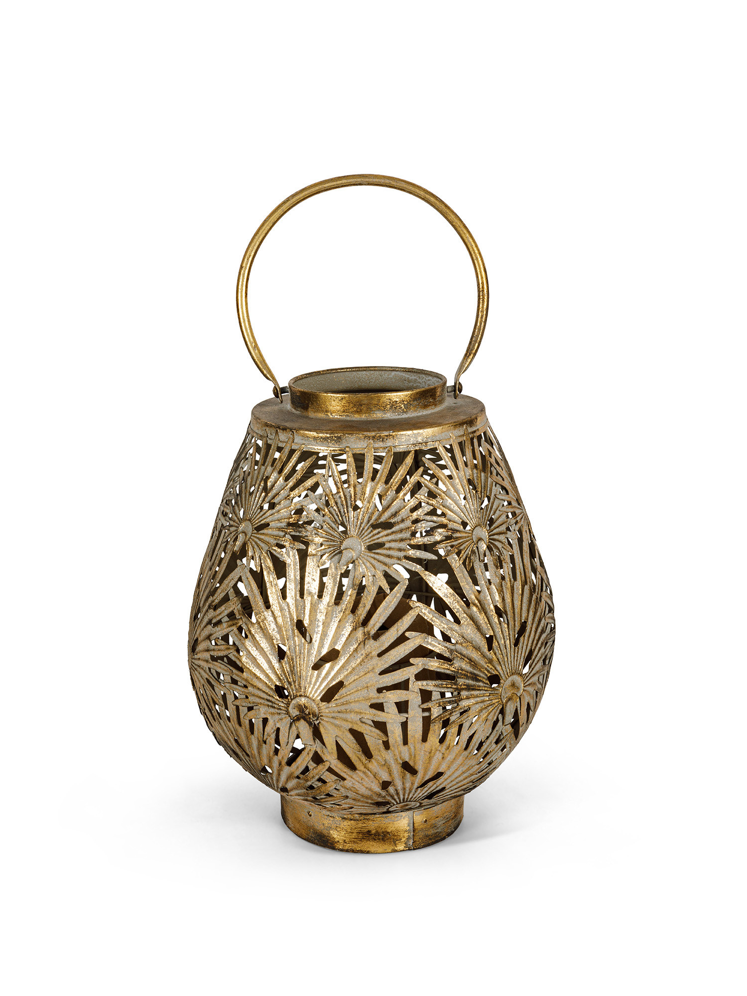 Golden metal lantern, Gold, large image number 0