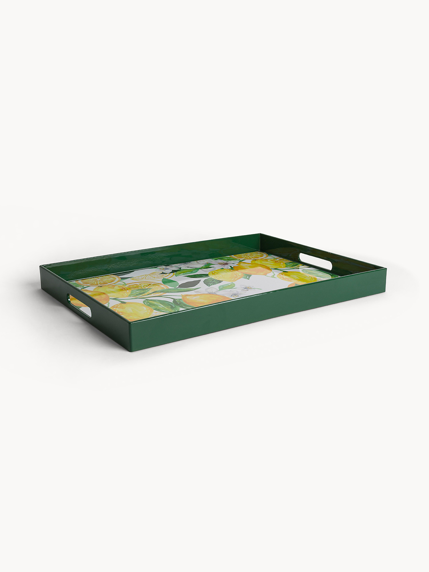 Plastic tray with lemon motif, Multicolor, large image number 0