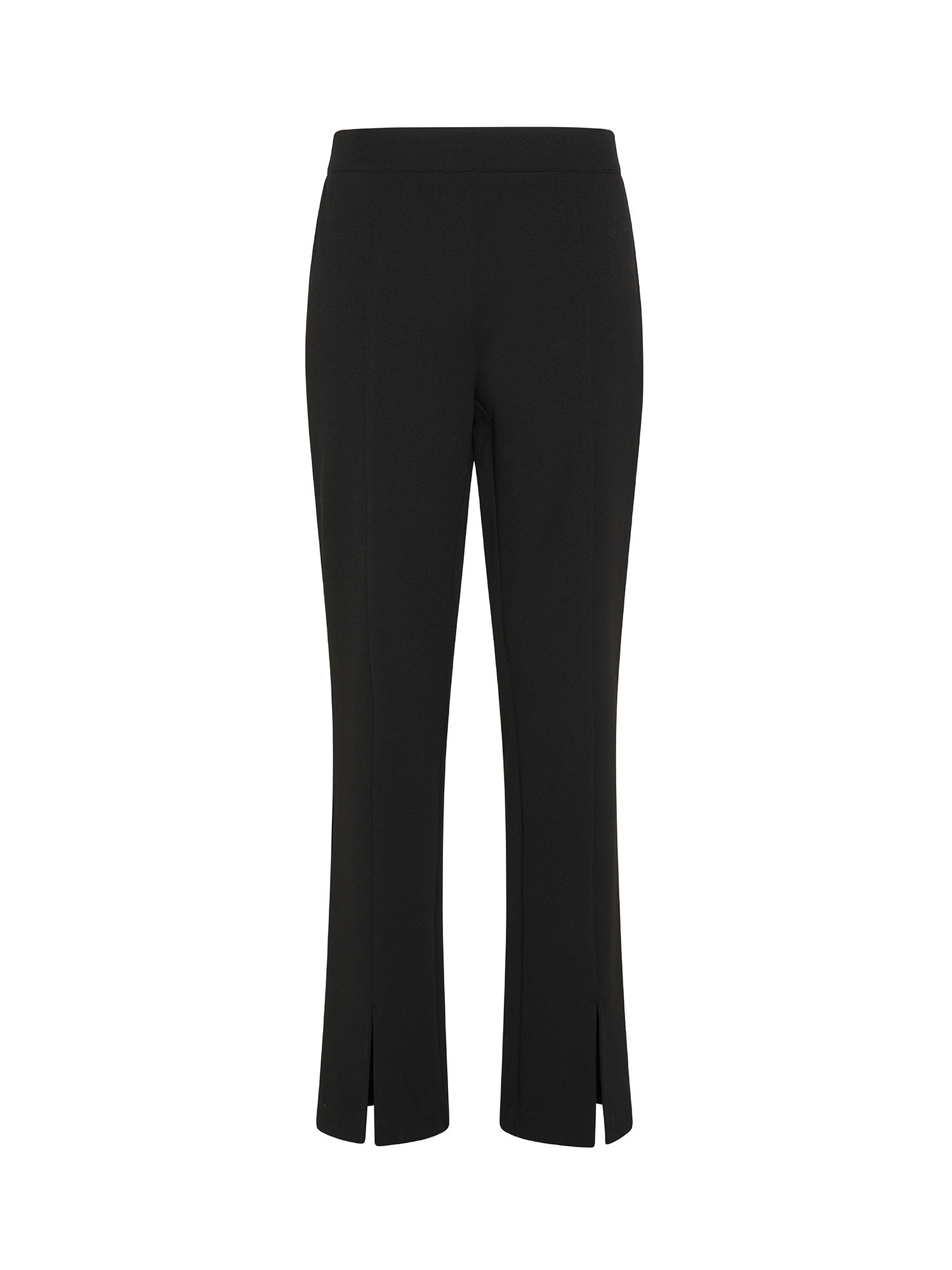 Koan - Crepe trousers with slits, Black, large image number 0