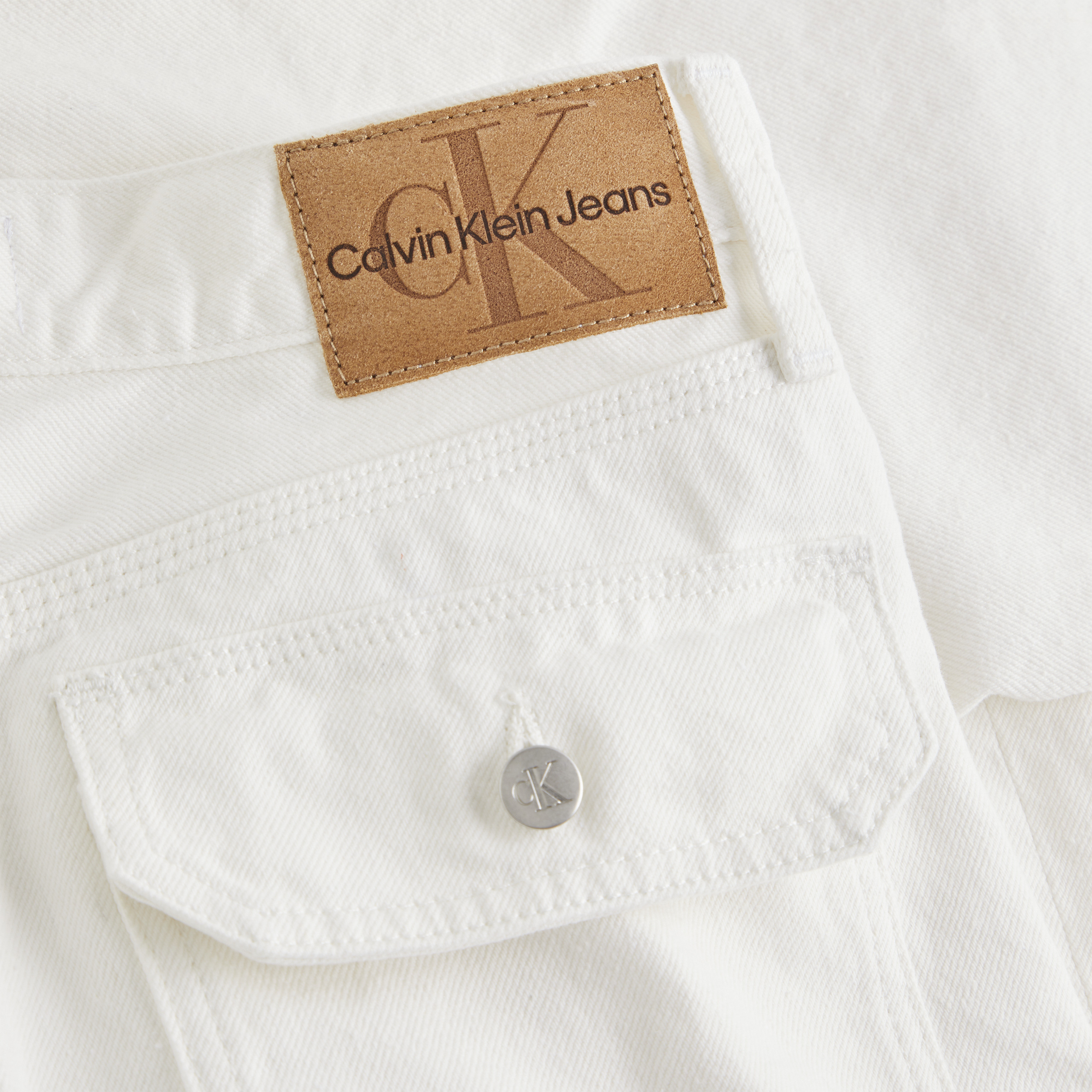 Calvin Klein Jeans - Straight cotton jeans, White, large image number 5