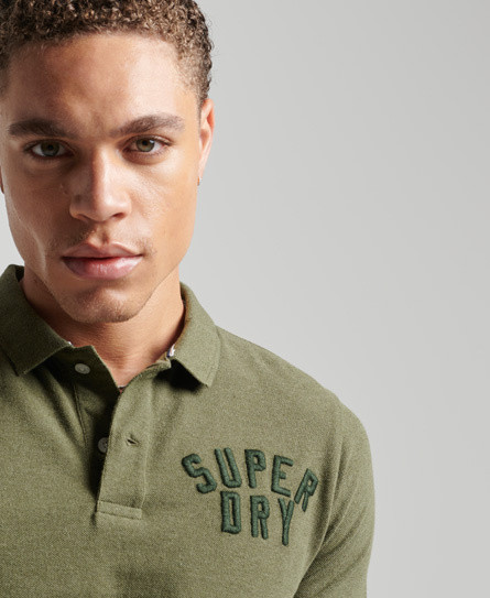 Superdry - Polo in cotone piquet con logo, Verde, large image number 2