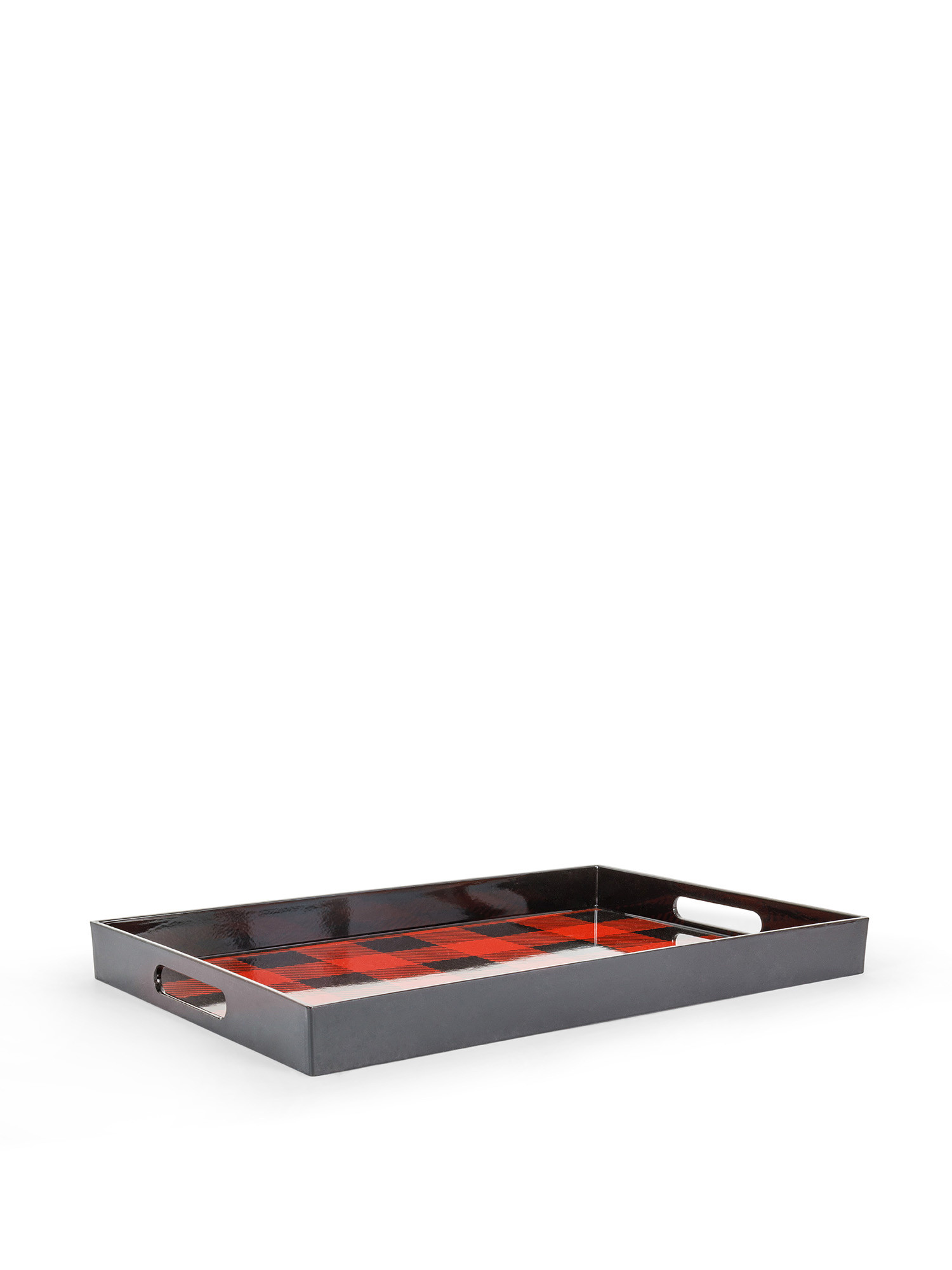 Rectangular plastic tray with squares, Red, large image number 0