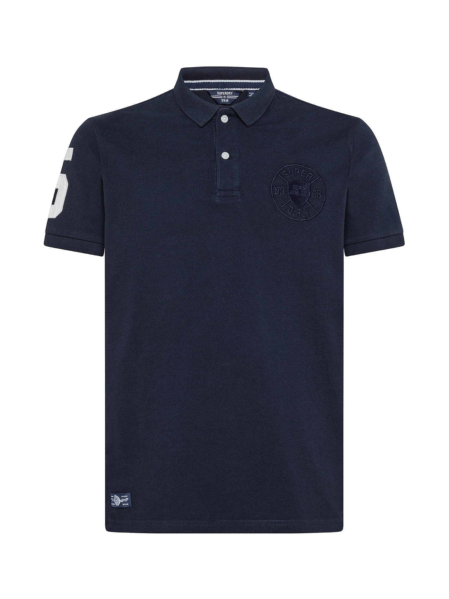 Polo shirt with embroidered graphics, Blue, large image number 0