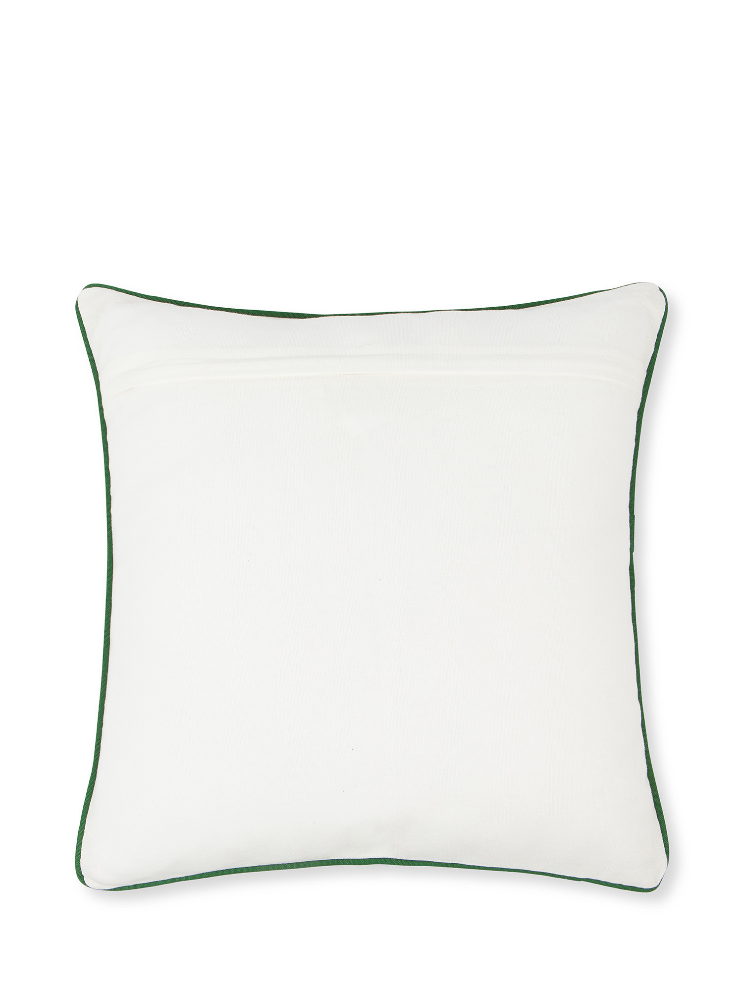 Embroidered sherpa fabric cushion 45x45cm, White, large image number 1