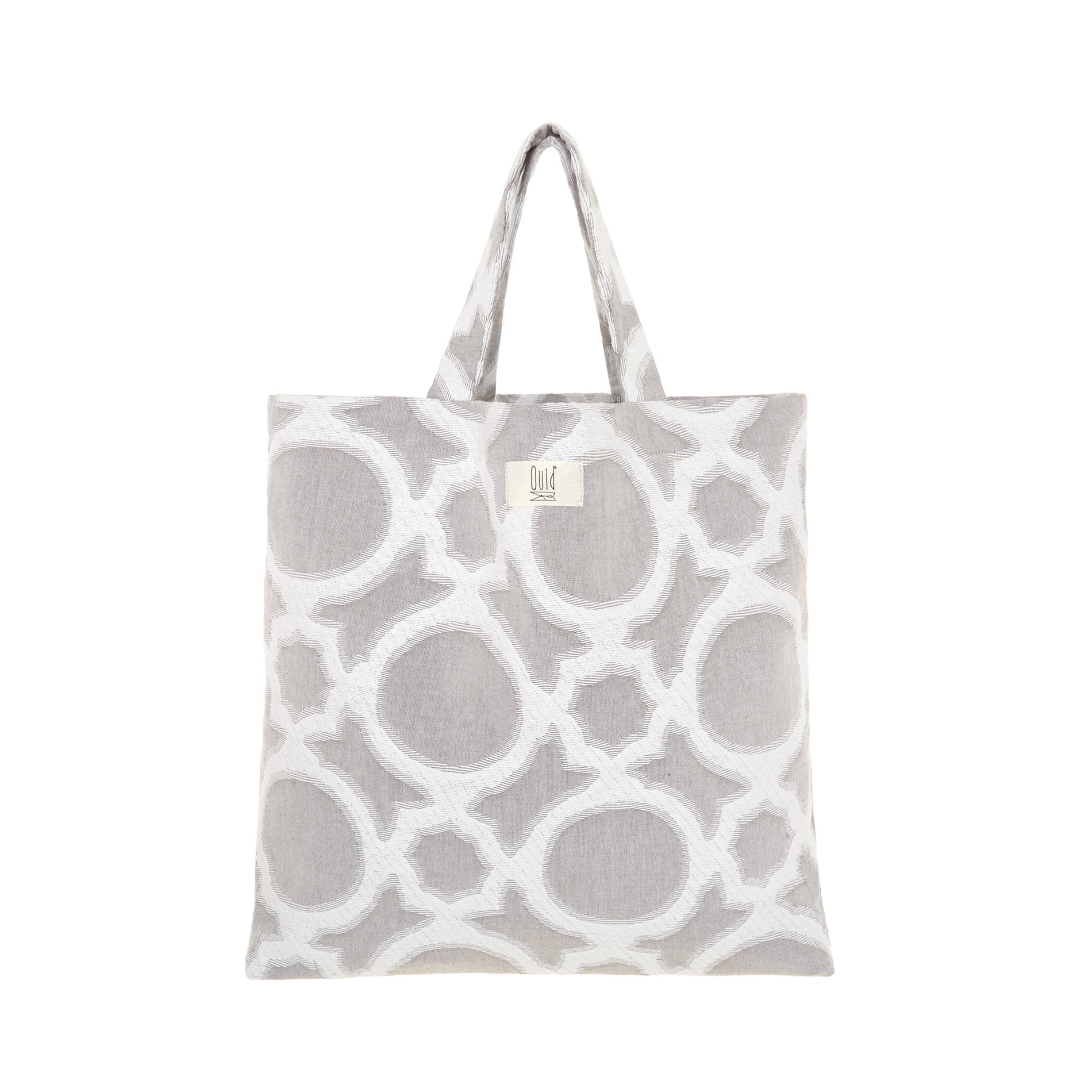Cotton shopping bag with abstract pattern, Light Grey, large image number 0