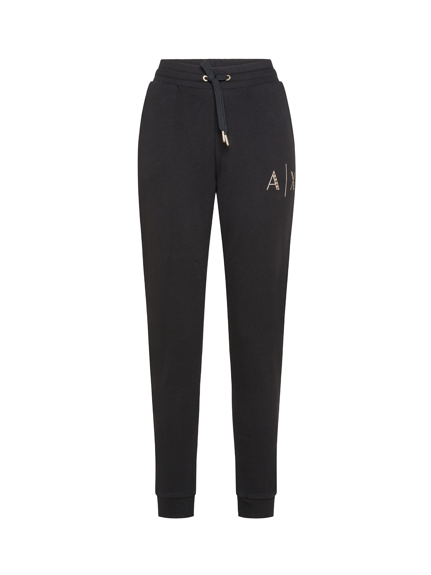 Armani Exchange - Sweatpants in cotton fleece, Black, large image number 0