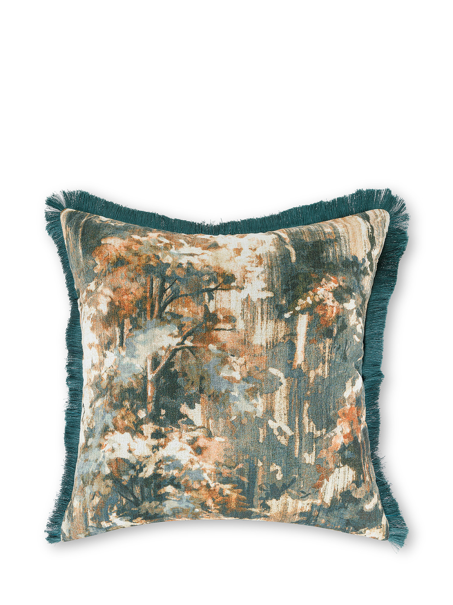 Forest print cushion 45x45cm, Green, large image number 0