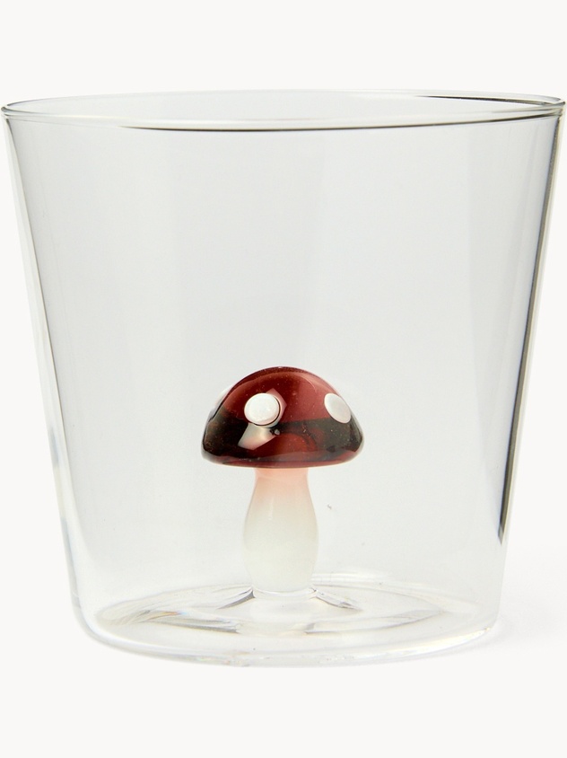 Bicchiere in vetro borosilicato dettaglio funghetto