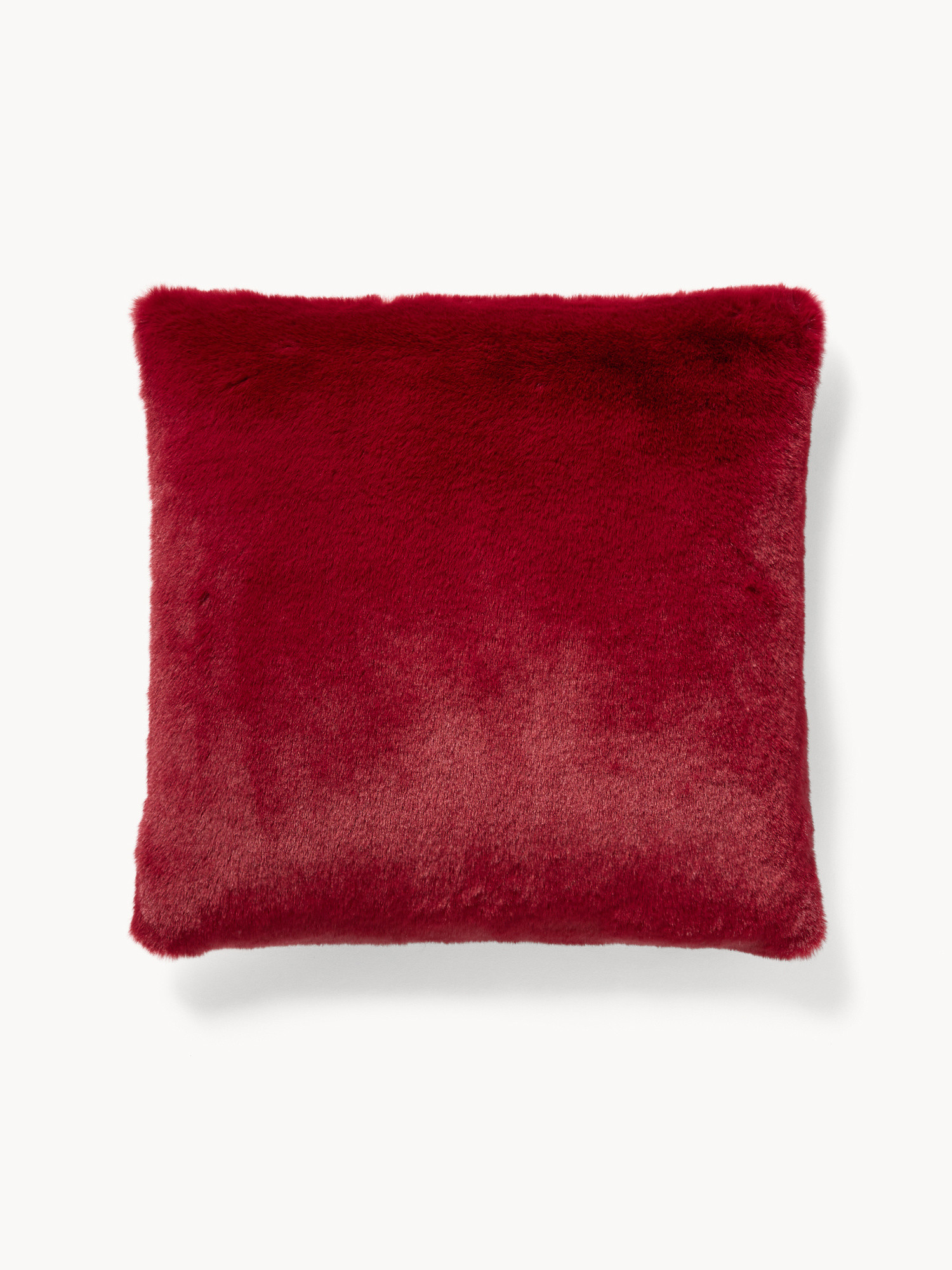 Cuscino effetto pelo tinta unita, Rosso, large image number 0