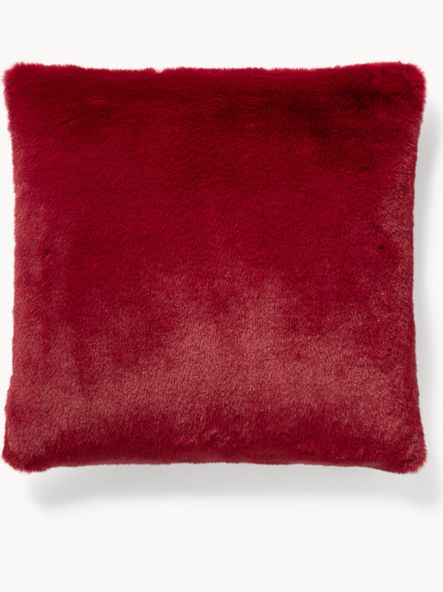 Cuscino effetto pelo tinta unita