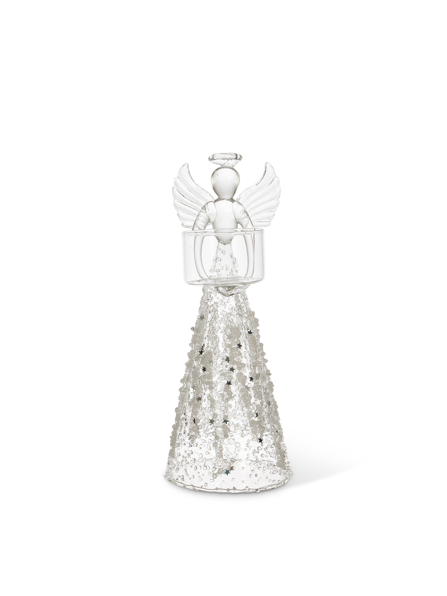 Decorative glass angel with t-light holder, White, large image number 0