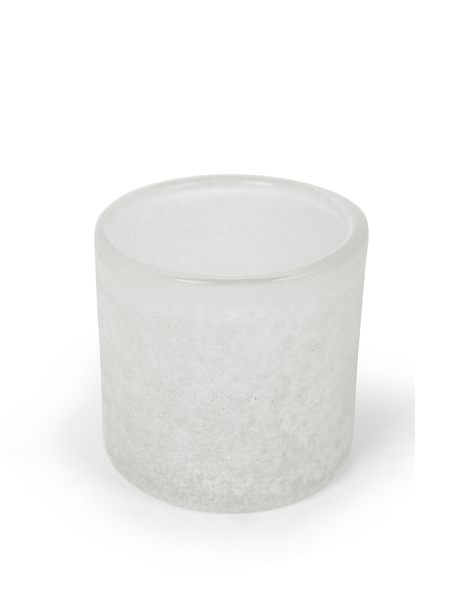 Votive t-light holder in frosted glass, White, large image number 1
