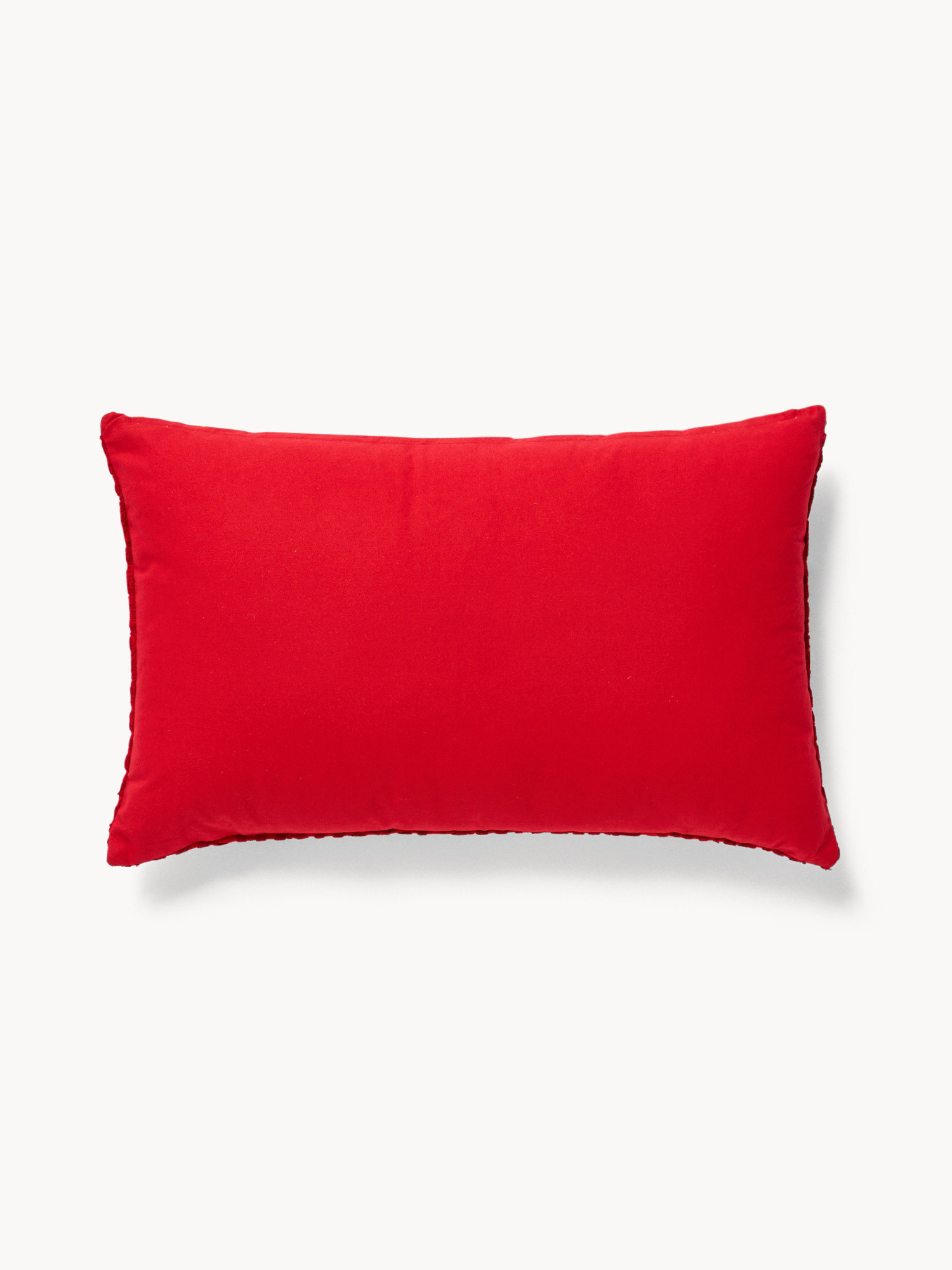 Cuscino 40x65 in ciniglia ricamata, Rosso, large image number 1