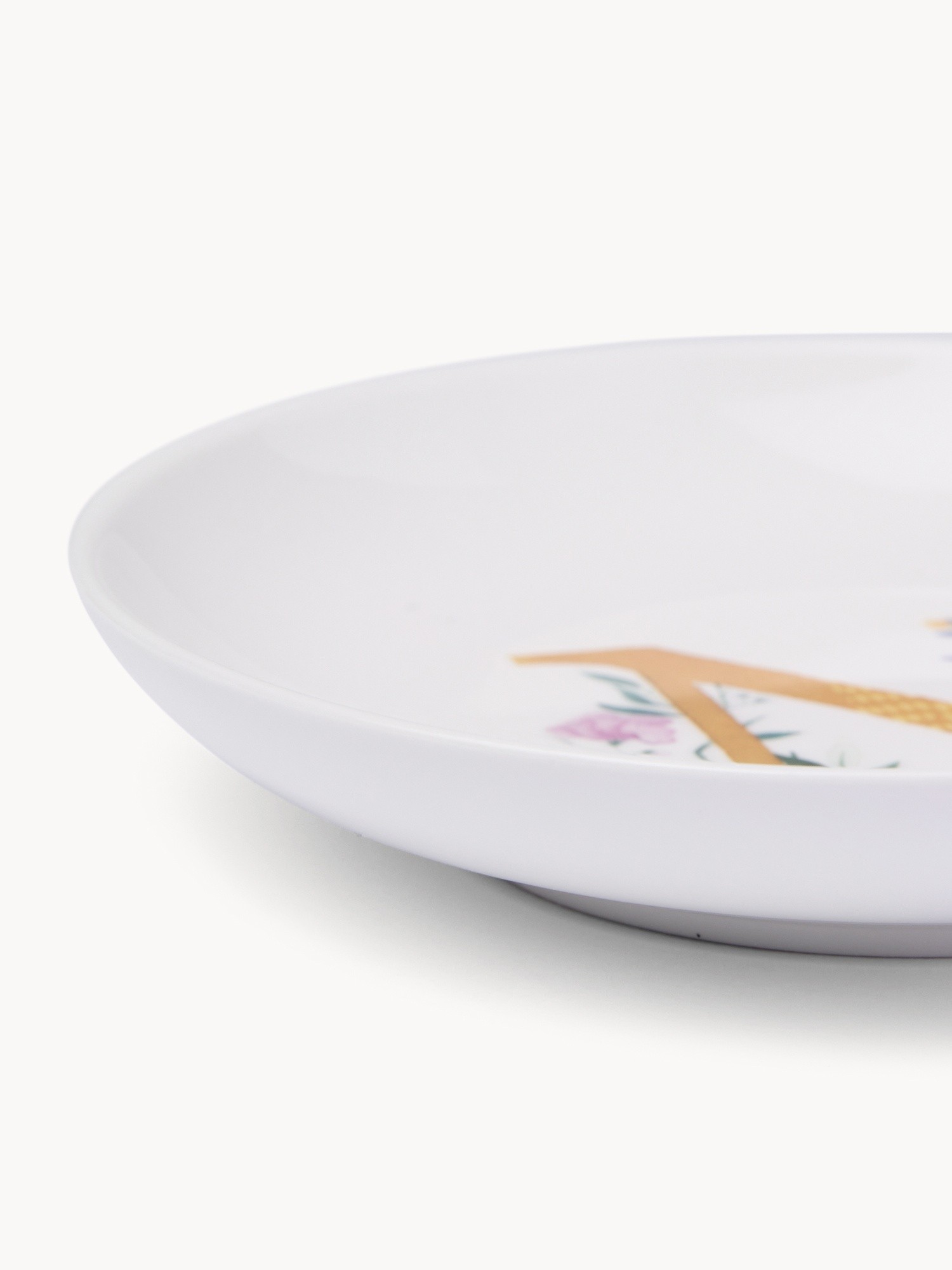 New bone china bread plate,letter N, White 1, large image number 1