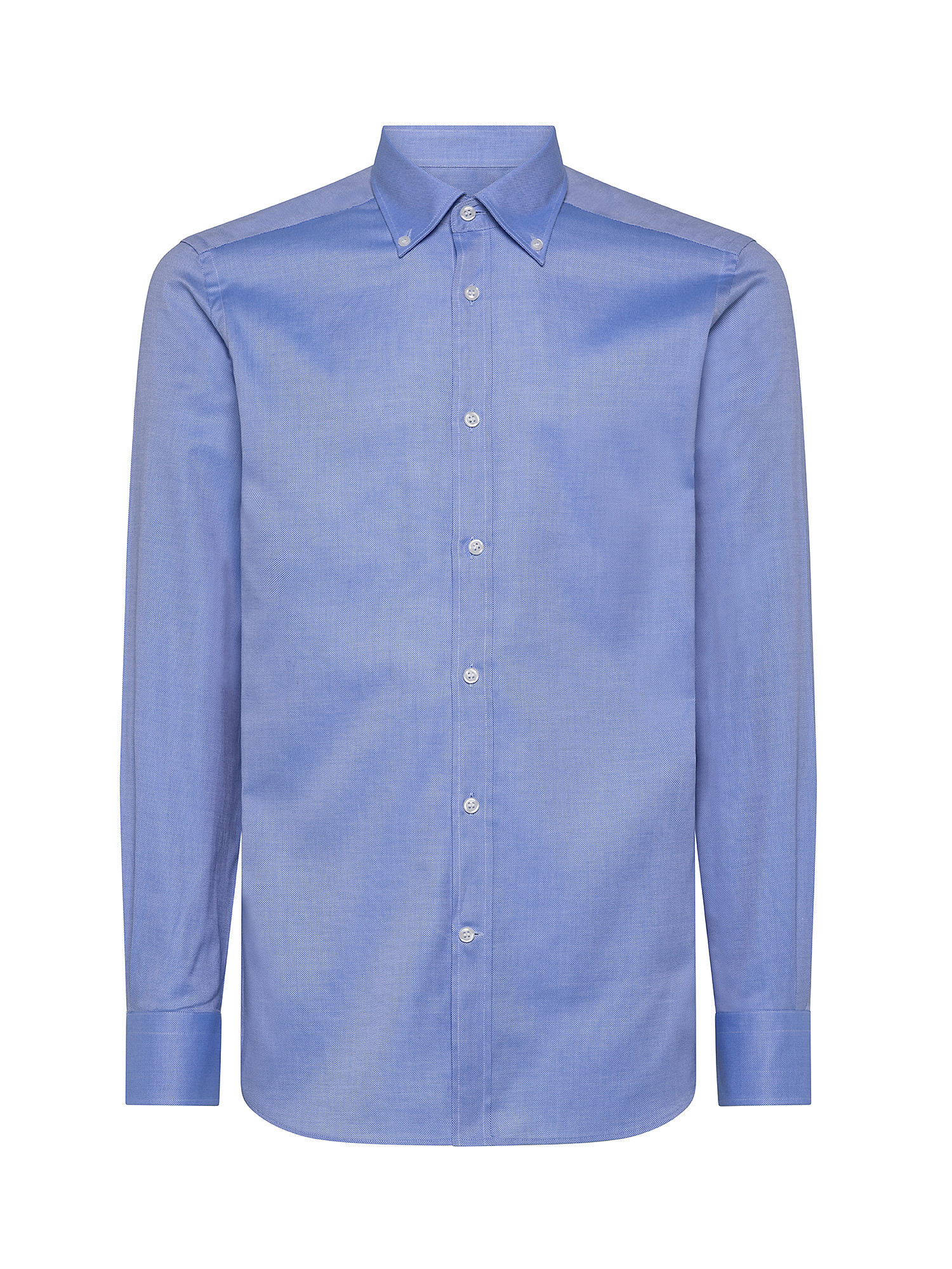 Camicia slim fit cotone oxford, Azzurro, large image number 0