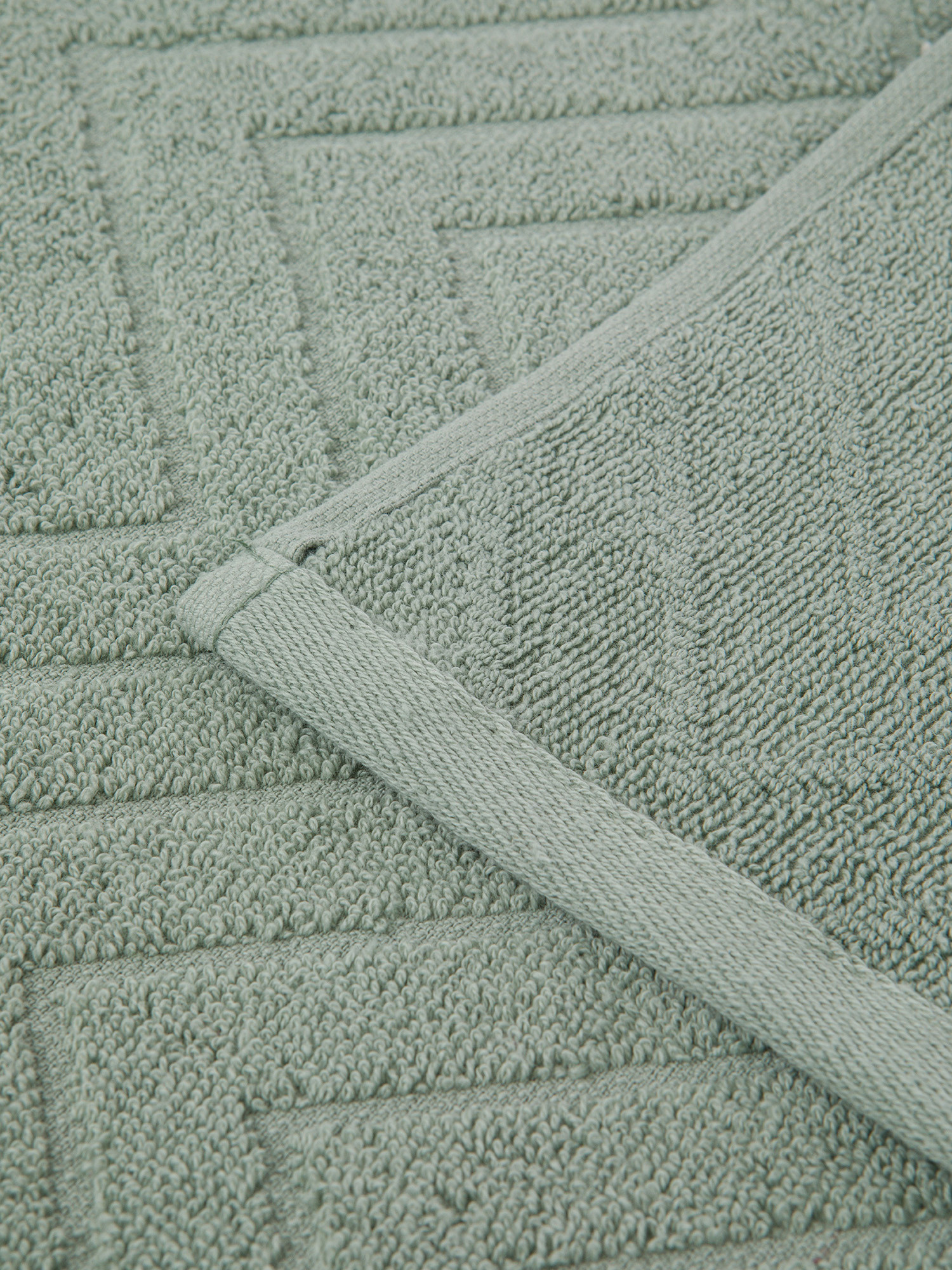 Asciugamano in spugna di cotone con disegno Jacquard, Verde, large image number 2